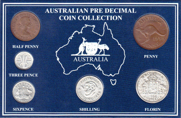 1958 Australia Year Coin Set in card